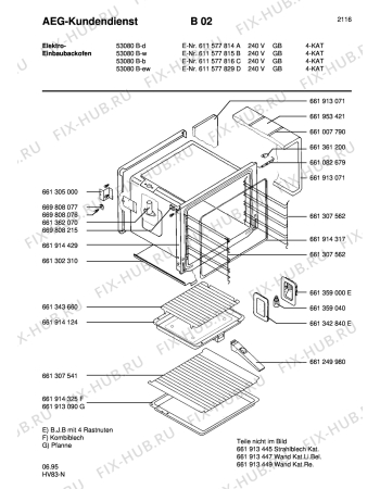 Взрыв-схема плиты (духовки) Aeg COMP. 53080B-D GB - Схема узла Section5